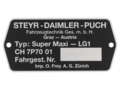 Typenschild CH7P7001 (ohne Nummer) | Puch Super Maxi LG1 Typenschild CH7P7001 (ohne Nummer) | Puch Super Maxi LG1