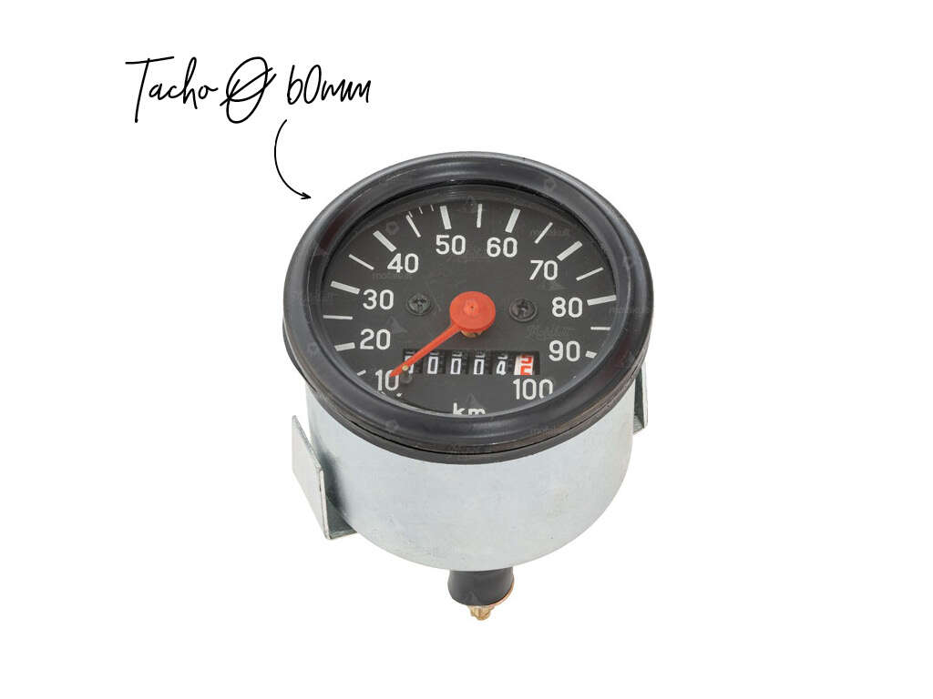 Tacho Ø 60 mm bis 100 km/h schwarz mit Beleuchtung Tacho Ø 60 mm bis 100 km/h schwarz mit Beleuchtung