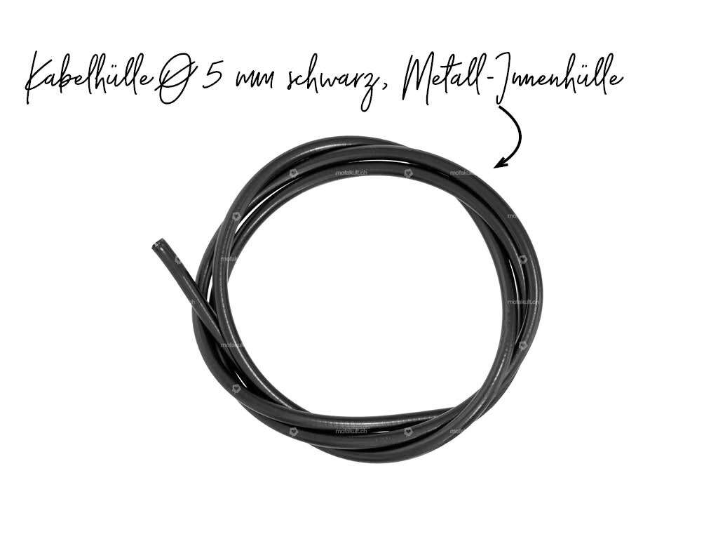 Kabelhülle Ø 5 mm schwarz (per Meter) Metall-Innenhülle Kabelhülle Ø 5 mm schwarz (per Meter) Metall-Innenhülle