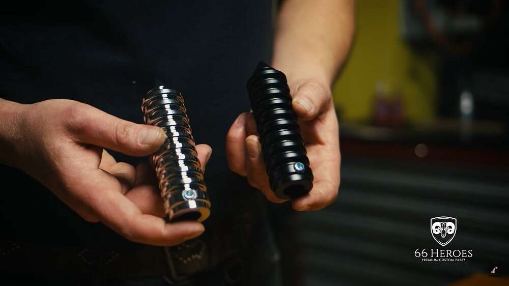 66Heroes Fussrasten gerillt spitz Chrom 66Heroes Fussrasten gerillt spitz Chrom