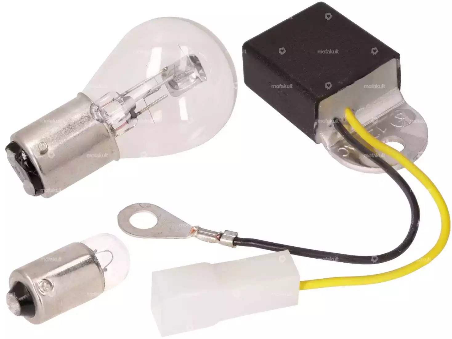 6V Glühbirnen-Set (BAX15d) mit Leonelli Spannungsregler | Puch 6V Glühbirnen-Set (BAX15d) mit Leonelli Spannungsregler | Puch