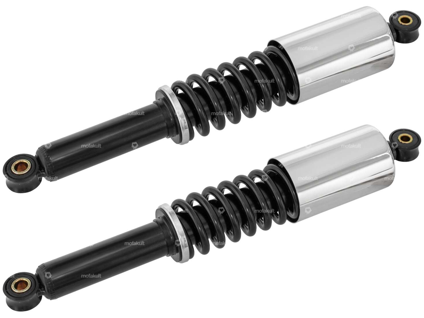 Amortisseur 36 cm chrome / noir avec cache Carousel Image 1