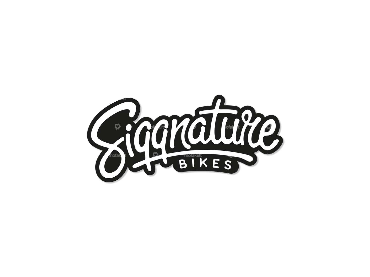 Autocollant Siggnature "Siggnature Bikes" 70 x 30 mm noir Carousel Image 1
