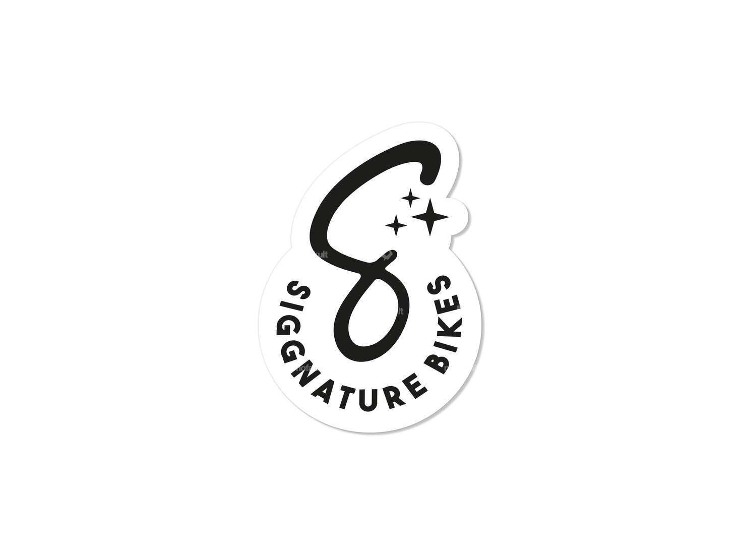 Siggnature autocollant "S" 32 x 45 mm blanc Carousel Image 1