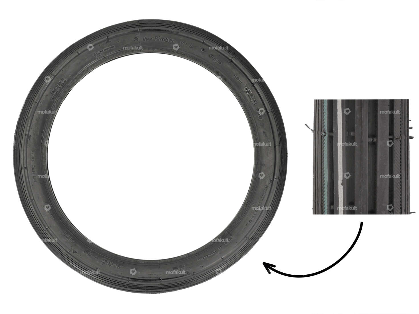 VeeRubber 2.50 x 17" Reifen VRM011 (V011) Längsrillen Carousel Image 1