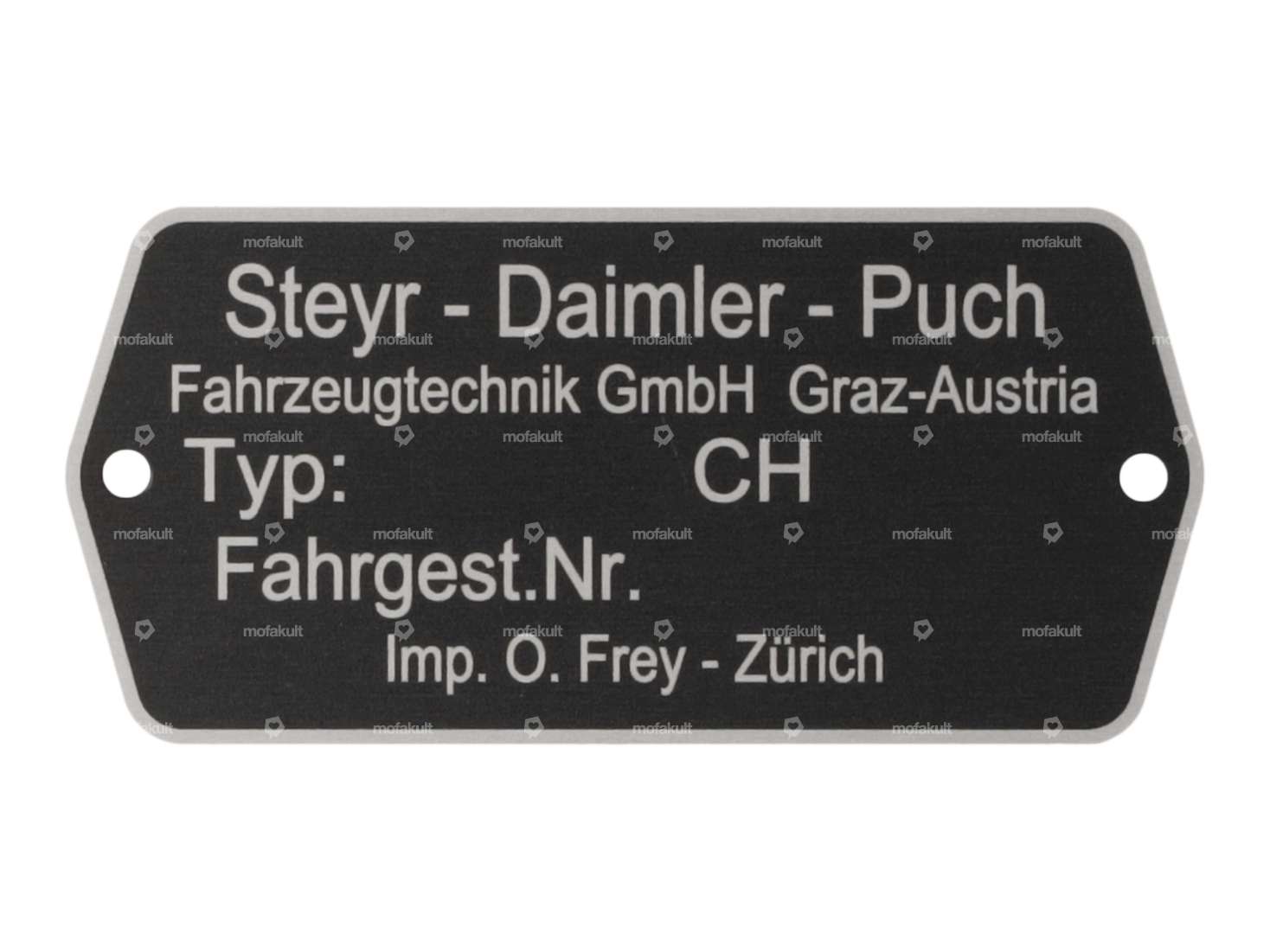 Nameplate Switzerland blanco | Puch Carousel Image 1