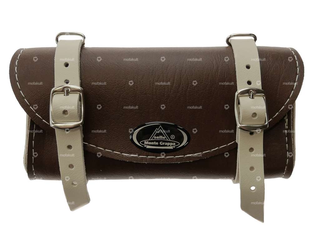 Saddle bag "Classic" dark brown / cream Carousel Image 2