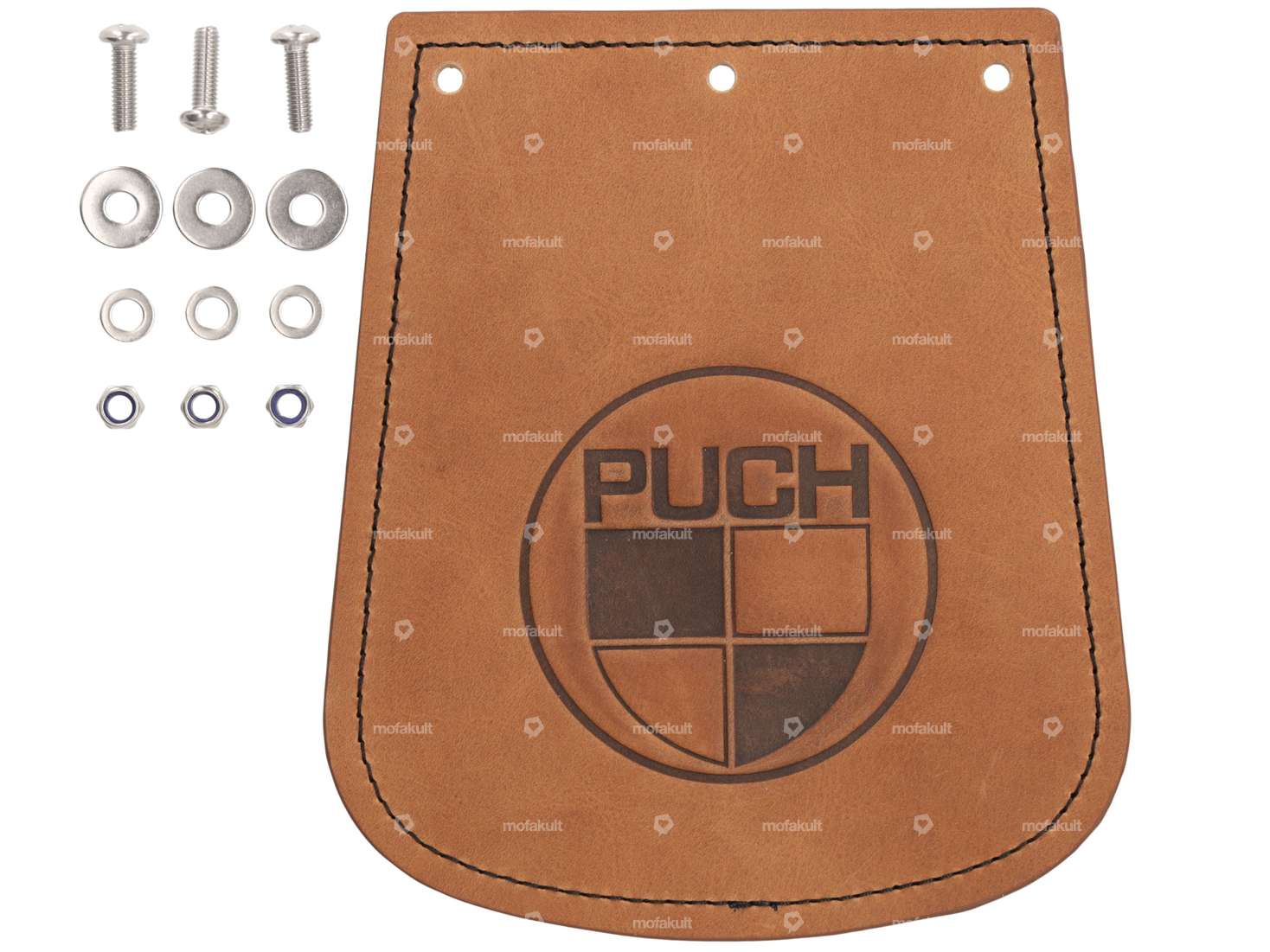 66HEROES Splash guard "Puch" wide leather Carousel Image 1