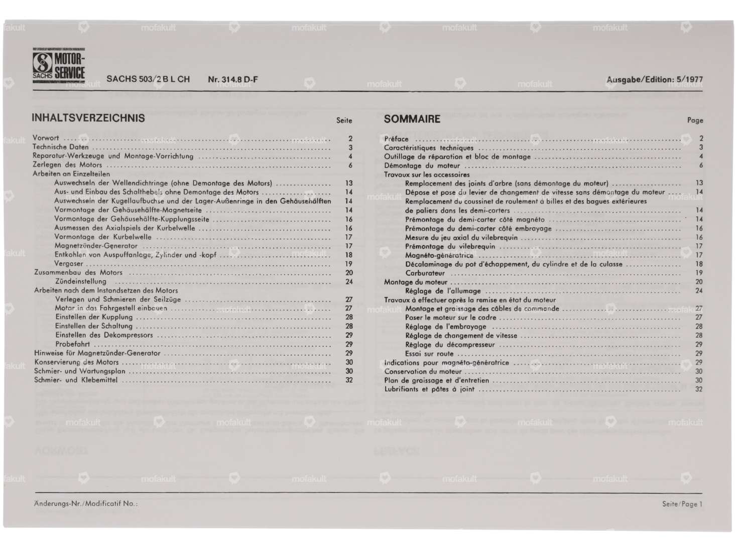 Reparaturanleitung 314.8 D-F | Sachs 503/2 B L CH Carousel Image 2