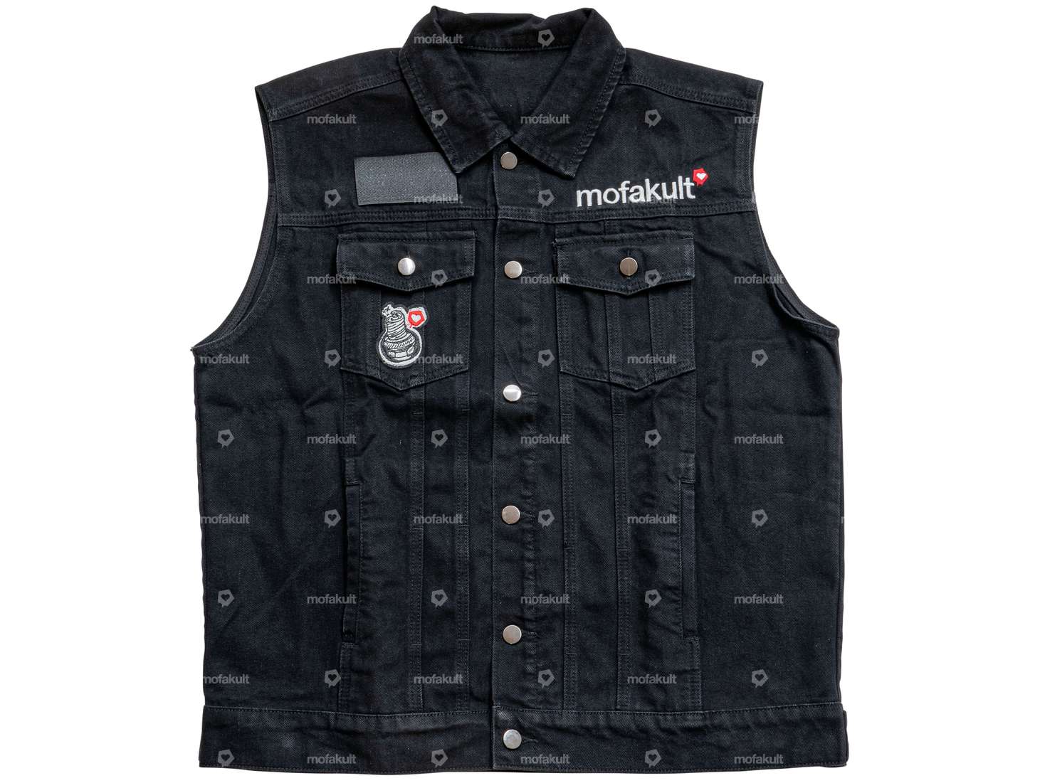 mk-Merch Gilet en jean noir (S - XXL) Carousel Image 1