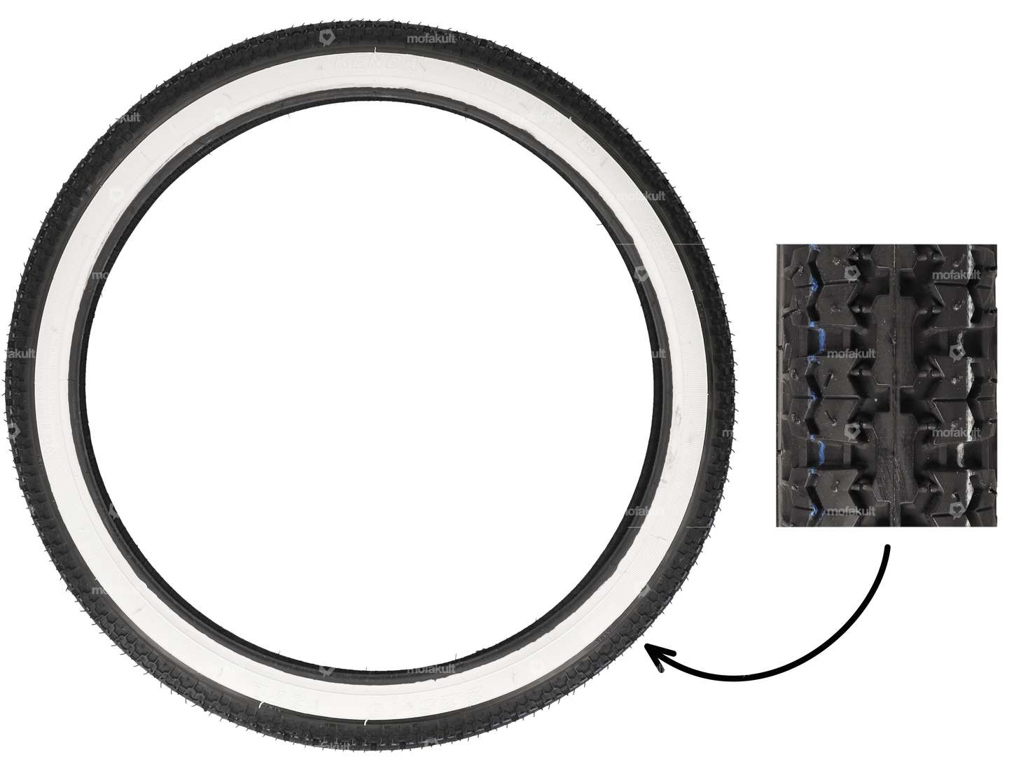 KENDA 2.25 x 19" Reifen K252 Allround Weisswand Carousel Image 1