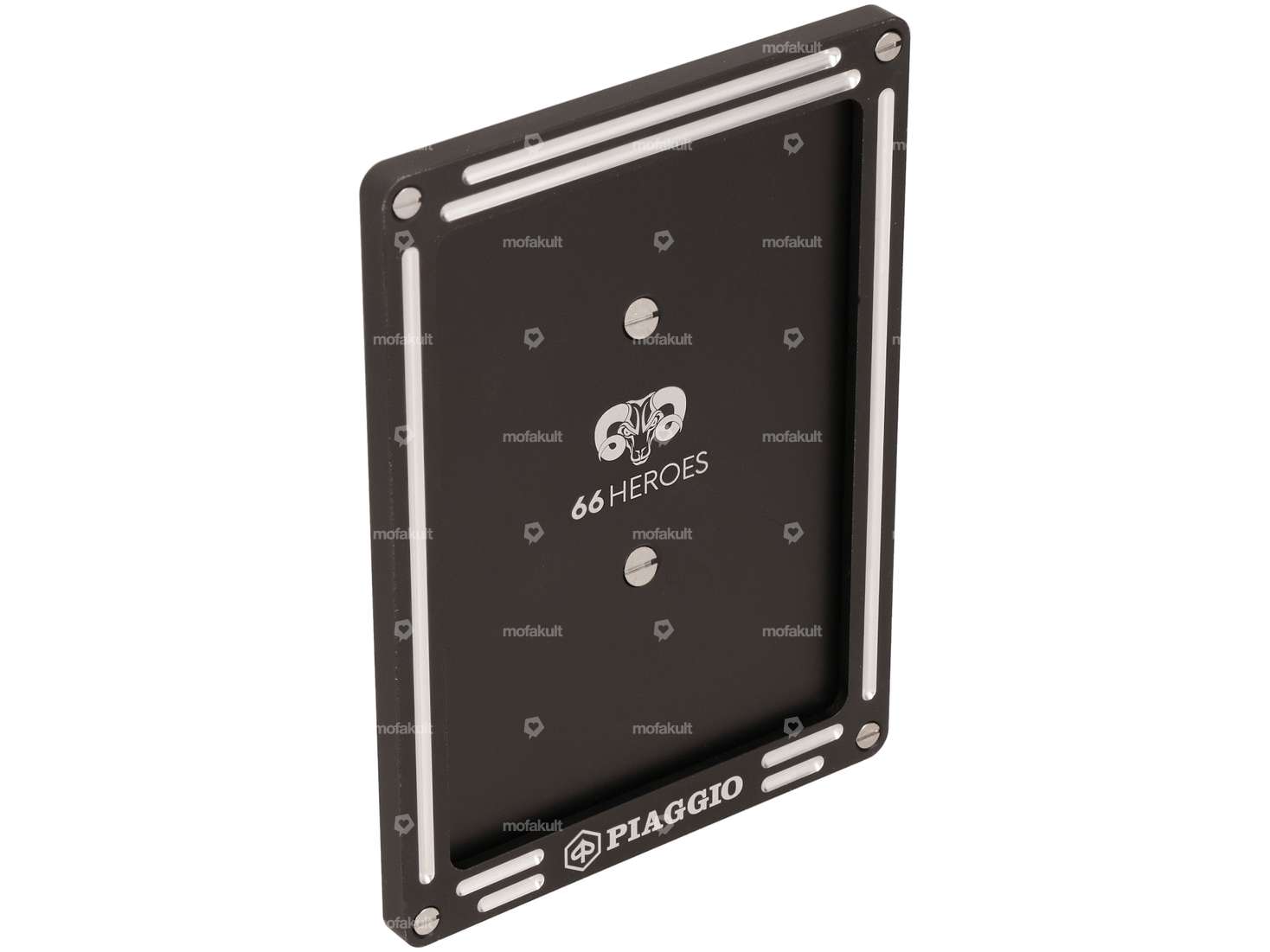 66HEROES Nummernrahmen Custom «Piaggio» schwarz (CH-Version) Carousel Image 1