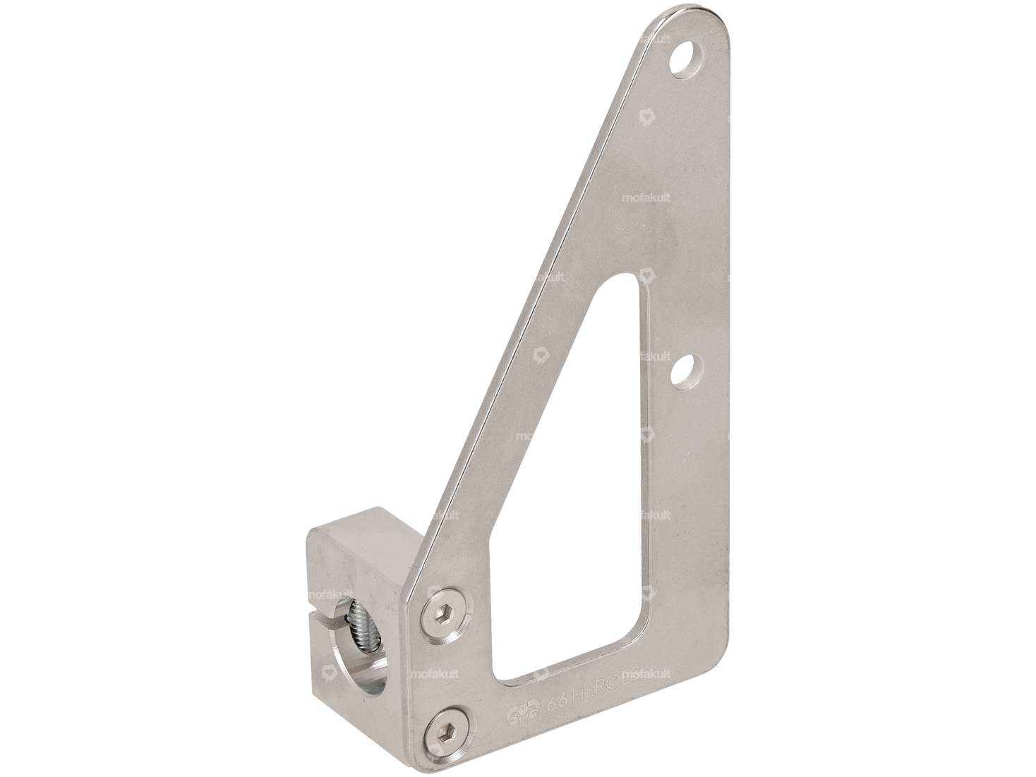 66HEROES Support de plaque d'immatriculation latéral droit (version CH) Inox Carousel Image 1