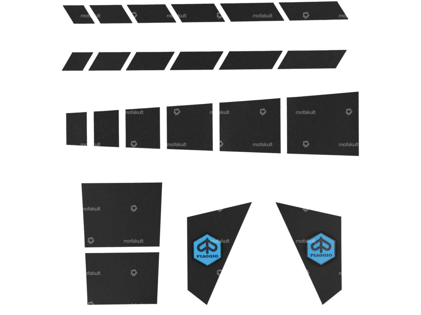 Aufkleber-Set Rahmen schwarz | Piaggio SUPERbravo Carousel Image 1