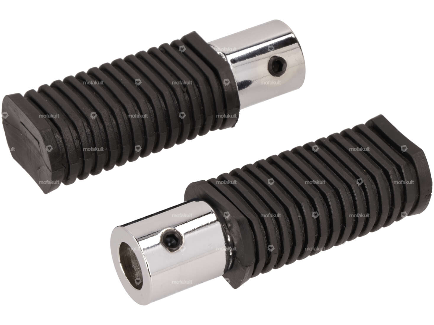 Fussrasten gerillt schwarz / Chrom Carousel Image 1