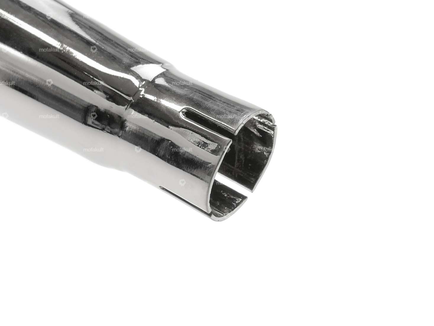 66HEROES Auspuff X-Pipe 32 mm Chrom / schwarz CNC Endstück Carousel Image 7