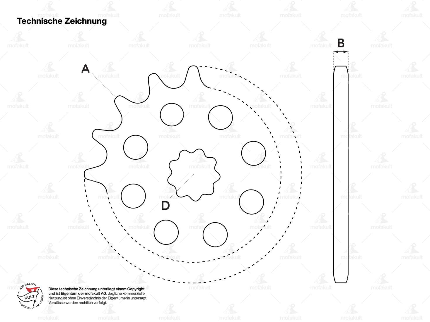 GPO Ritzel 15 Zähne getarnt | Puch Carousel Image 2