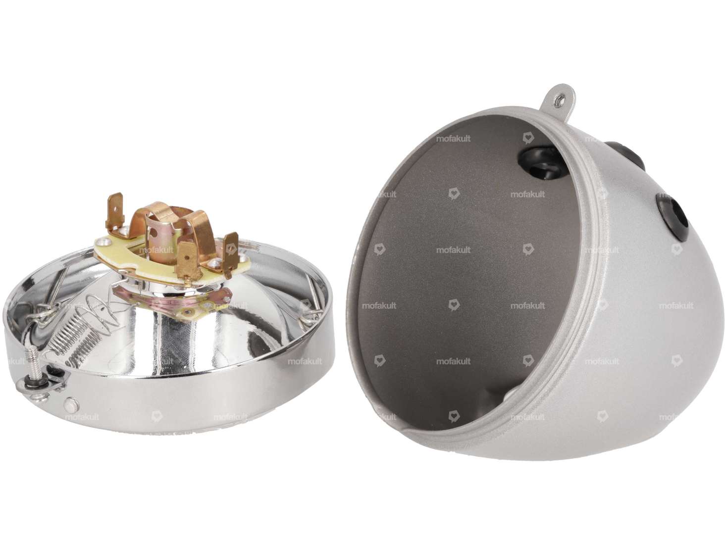 Lampe à œufs Ø 103 mm (fixation centrale) argent / chrome Carousel Image 4