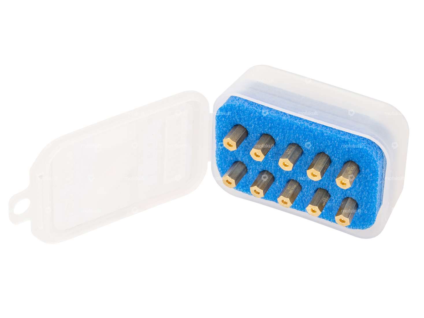 Polini set de gicleurs (120 - 138) gicleurs principaux version longue CP, Keihin, Koso, PWK Carousel Image 1