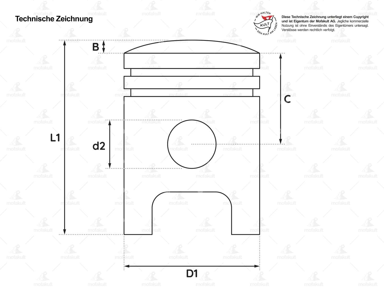 Piston Meteor 38.95 mm #AB | Zündapp ZA, ZL, ZS, ZX, ZE Carousel Image 2