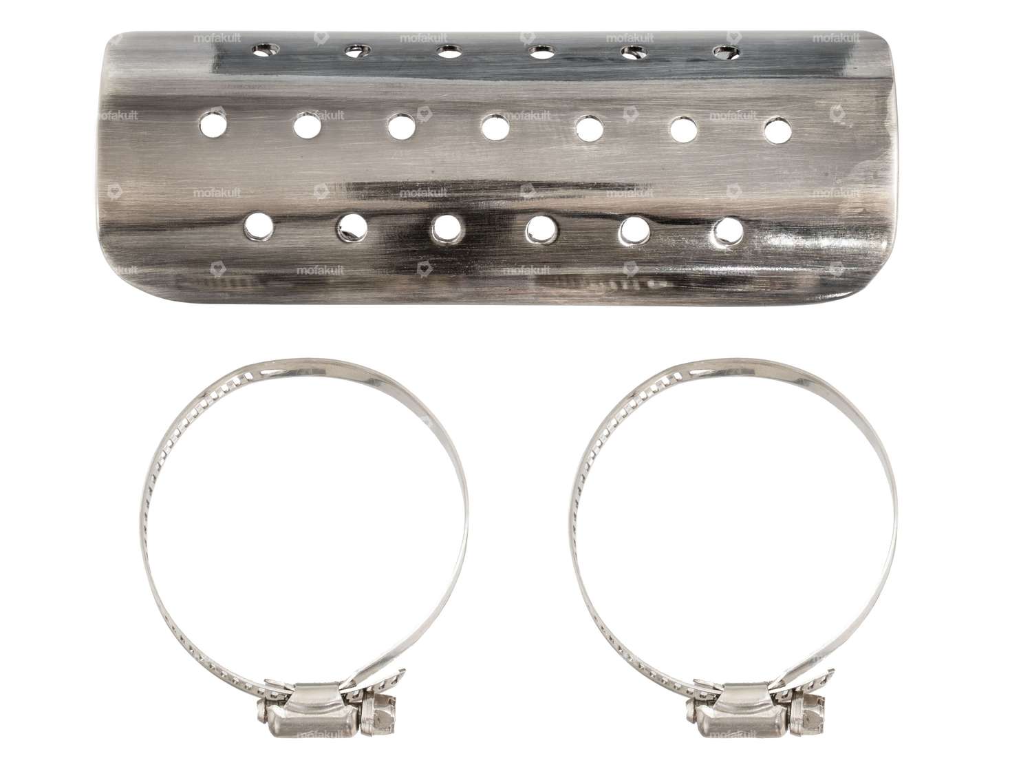 Tôle de chaleur d'échappement trous acier brossé (150 mm) Carousel Image 1