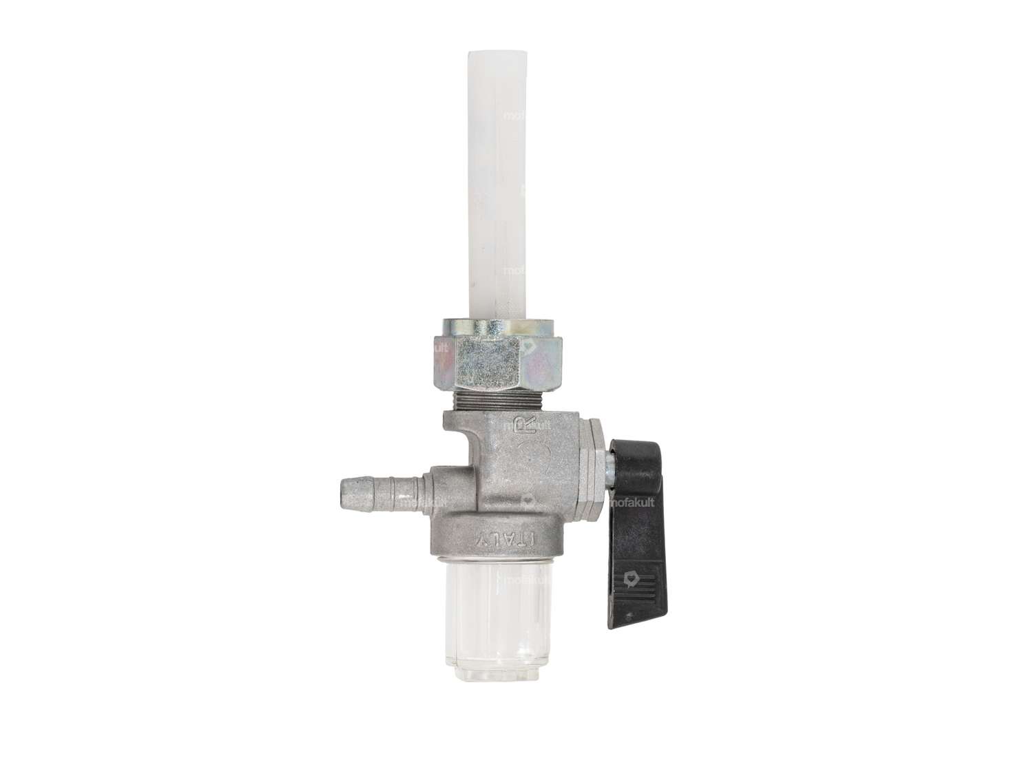 OMG Benzinhahn senkrecht M16x1 (mit Überwurfmutter) hinten abgehend Filterkammer Kunststoff Carousel Image 1