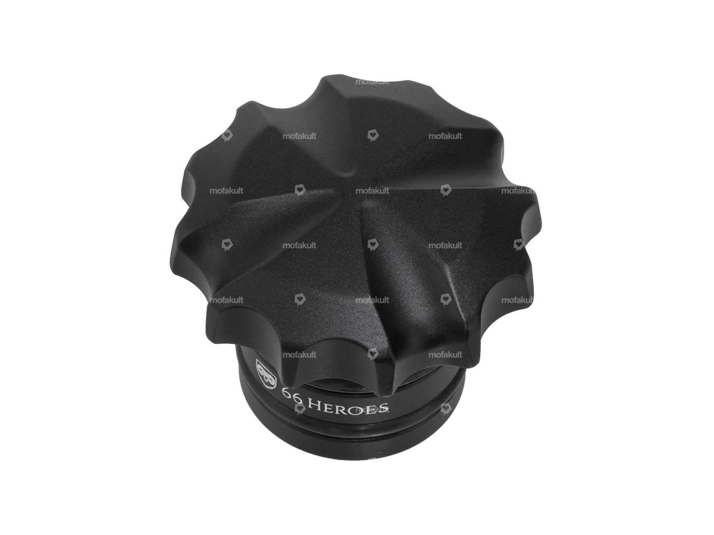 66HEROES Bouchon de réservoir "Iron Cross" alu noir | Puch Maxi Carousel Image 1