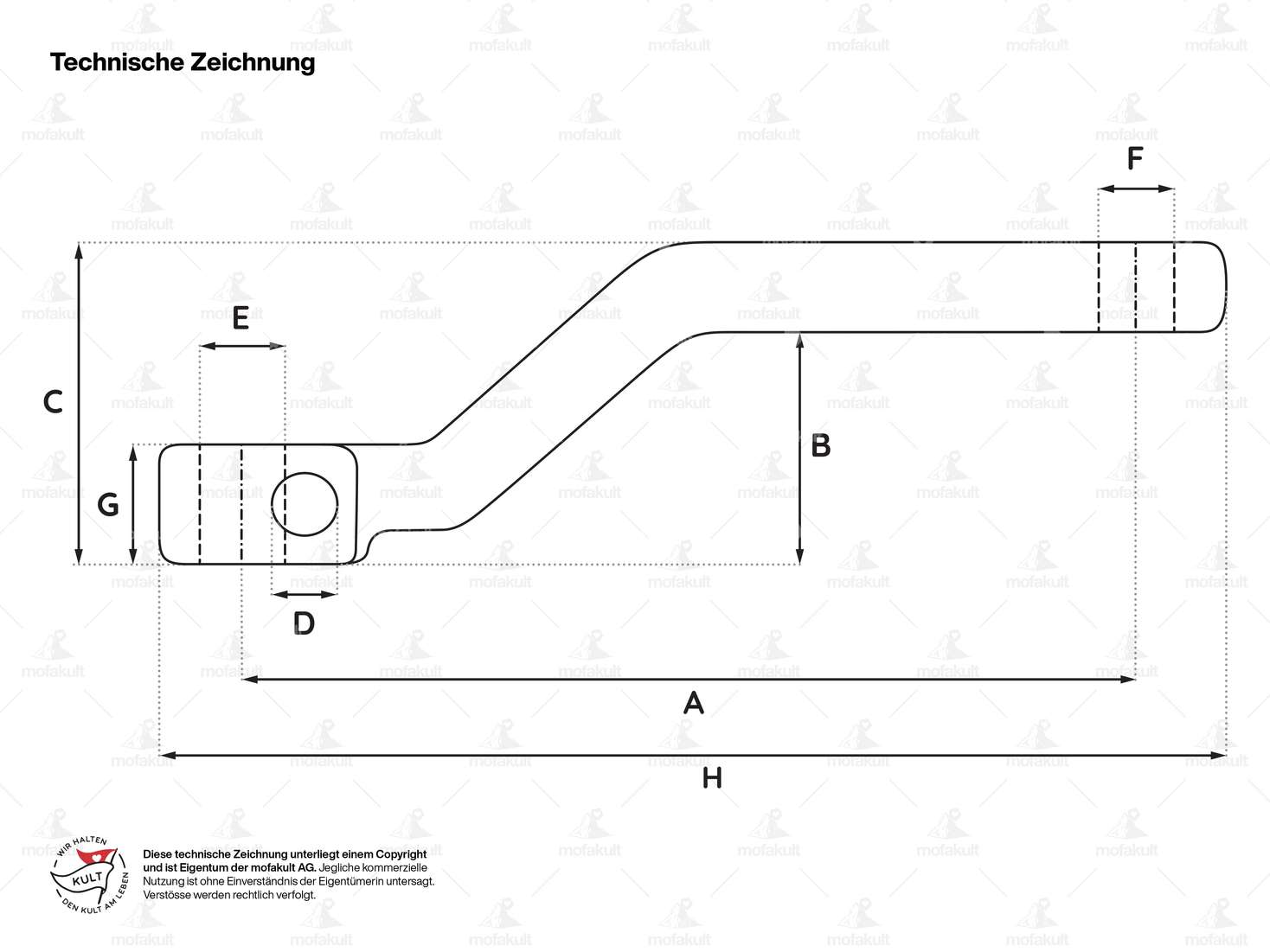 GPO Tretkurbel links schwarz (4-kant) | Pony (P8082) Carousel Image 5