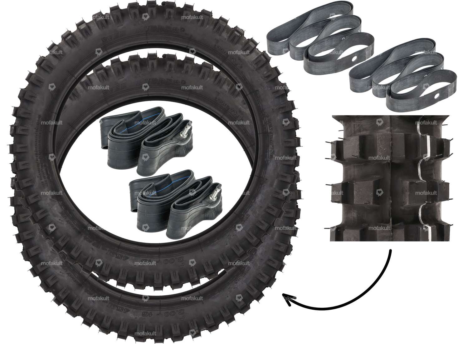 VeeRubber tire set 3.00 x 16" VRM236 (V236) Stolle Carousel Image 1