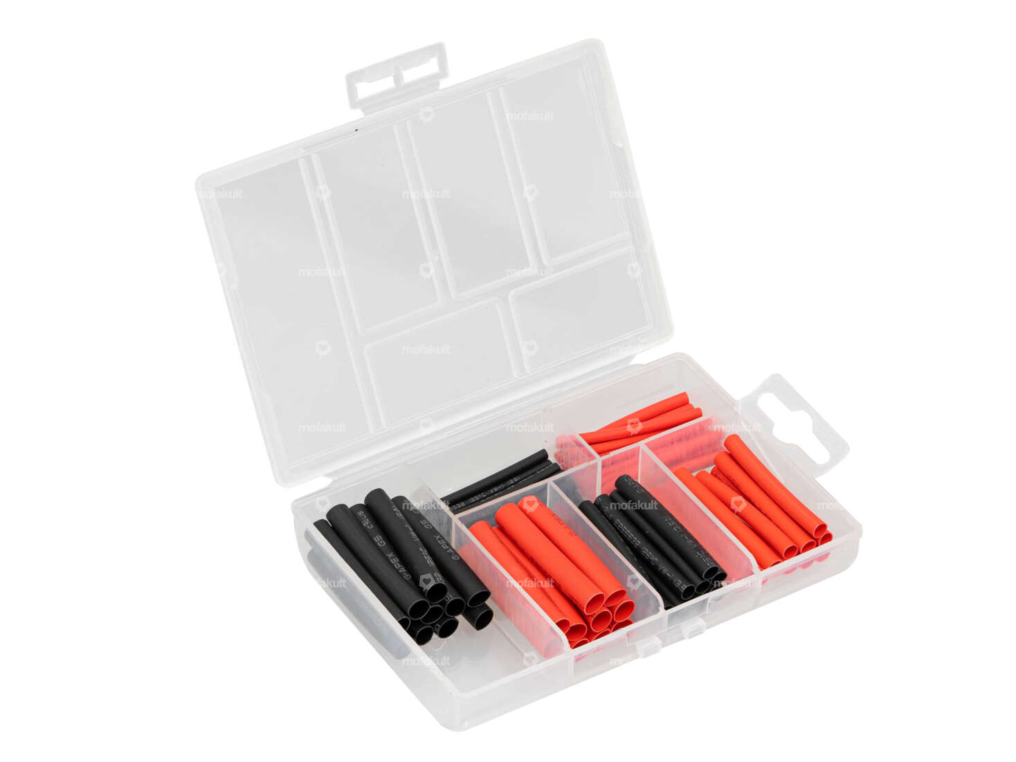 Kit de gaines thermorétractables rouge / noir 60 pcs. Carousel Image 1