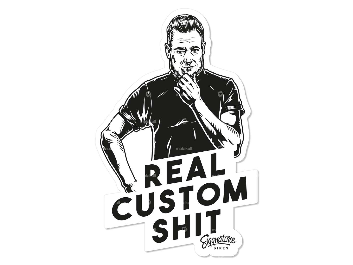 Siggnature Aufkleber «Real Custom Shit» 65 x 100 mm Carousel Image 1