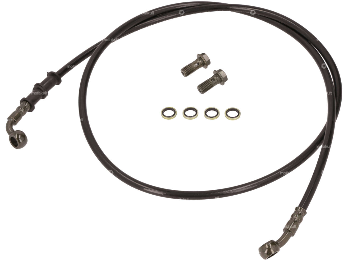 Brake line 0.9 - 1.9 m (selection) black 28 / 90° incl. banjo bolts Carousel Image 1