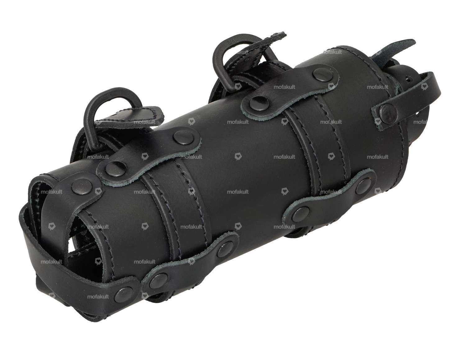 Porte-bouteille en cuir noir Carousel Image 2