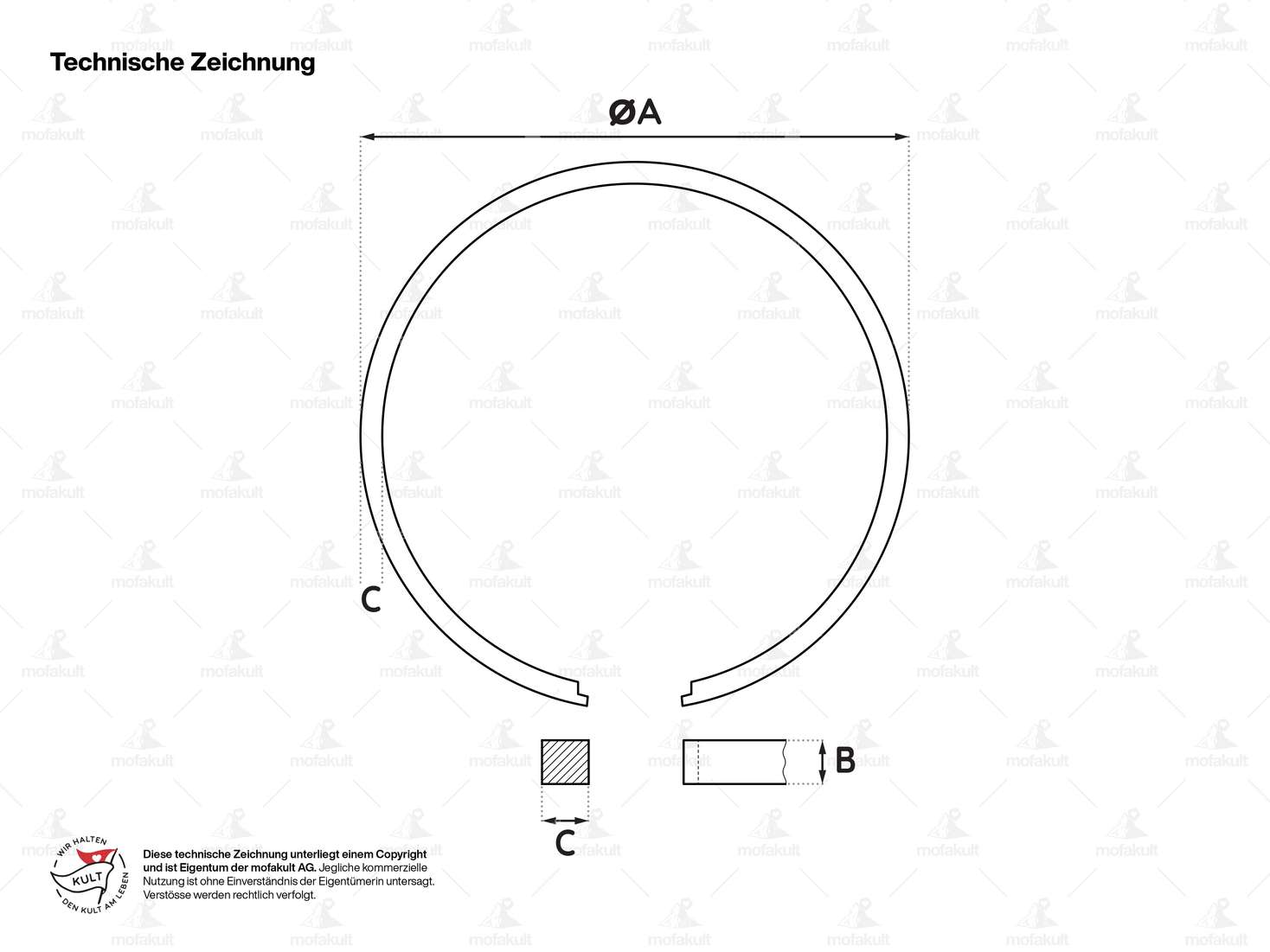 Meteor Kolbenringe 42.5 mm (Paar) | Puch X30 Velux, NG-2AH Carousel Image 4