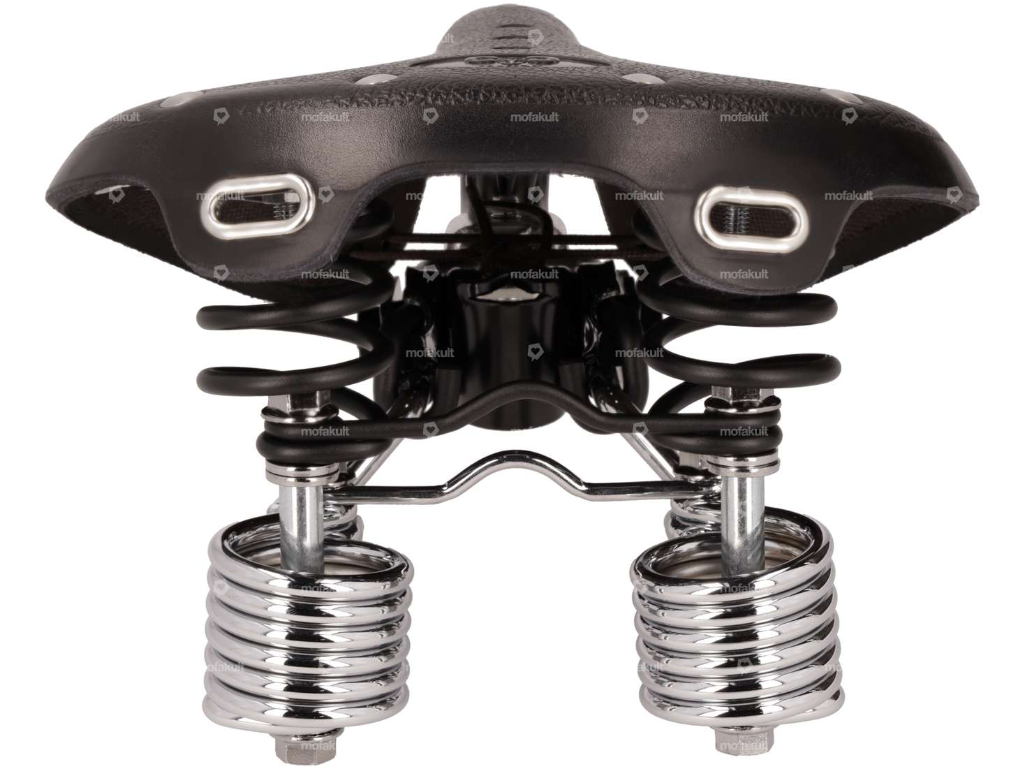 66HEROES Selle "Luxe" noire en cuir à ressorts Carousel Image 3