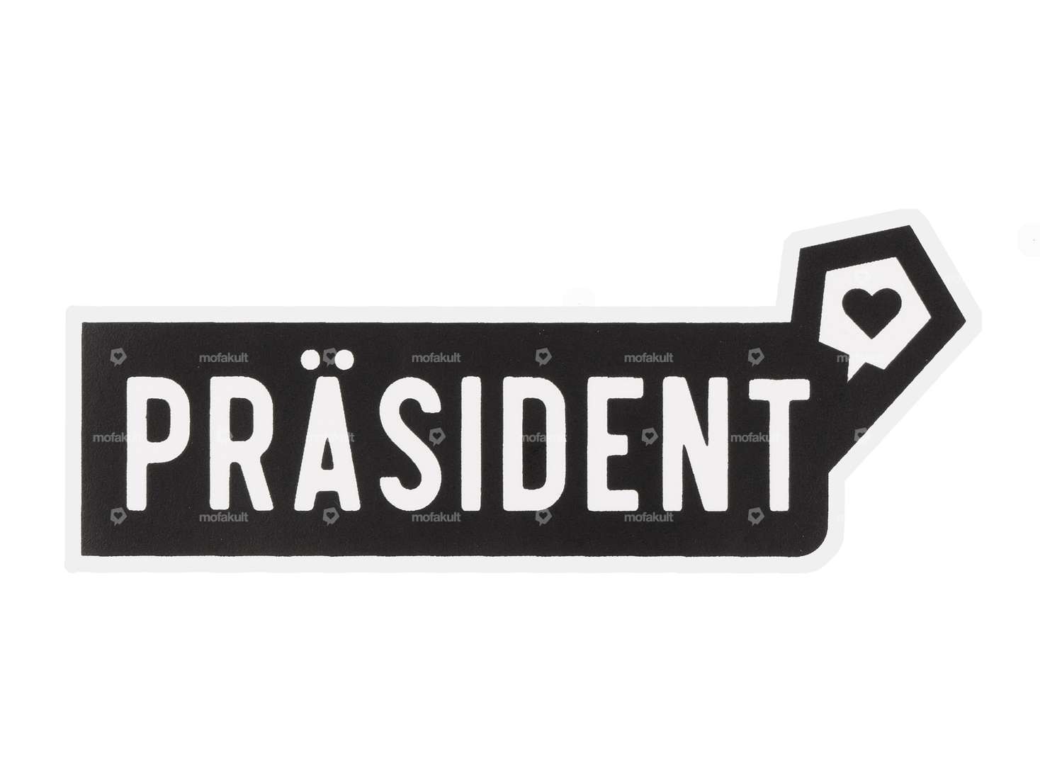 mk-Merch Aufkleber «PRÄSIDENT» 25 x 100 mm Carousel Image 1