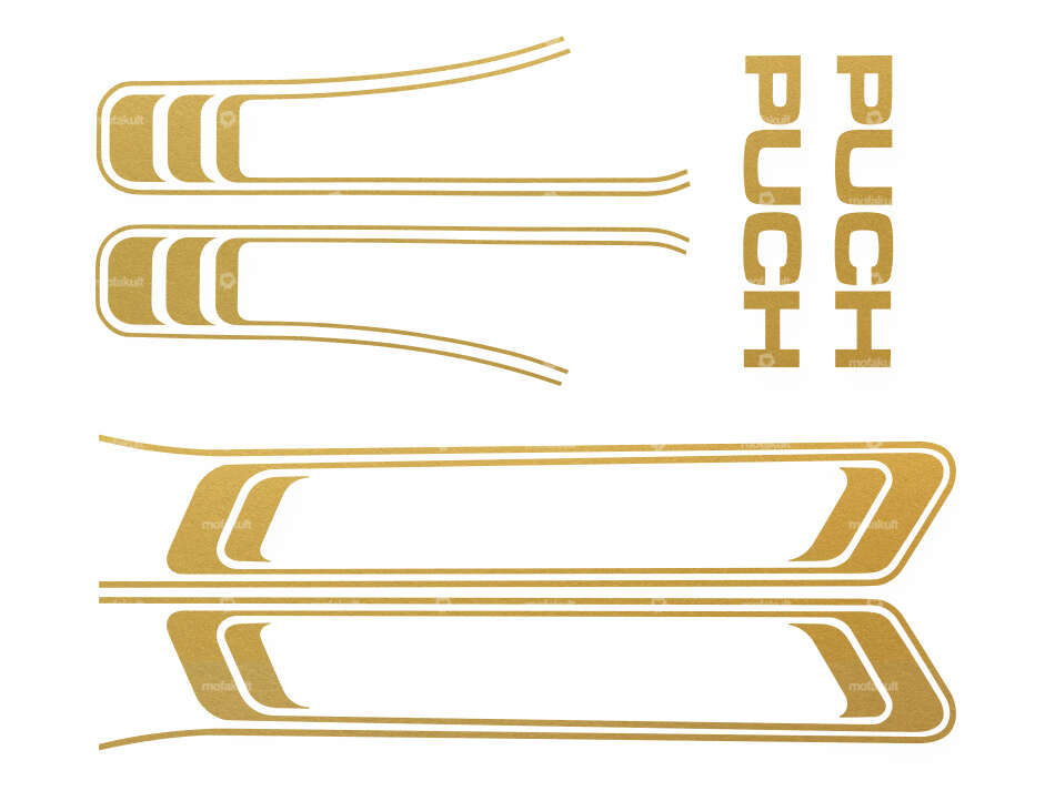 Adhesive kit tank & frame gold / PVC-transparent | Puch Maxi S Carousel Image 1