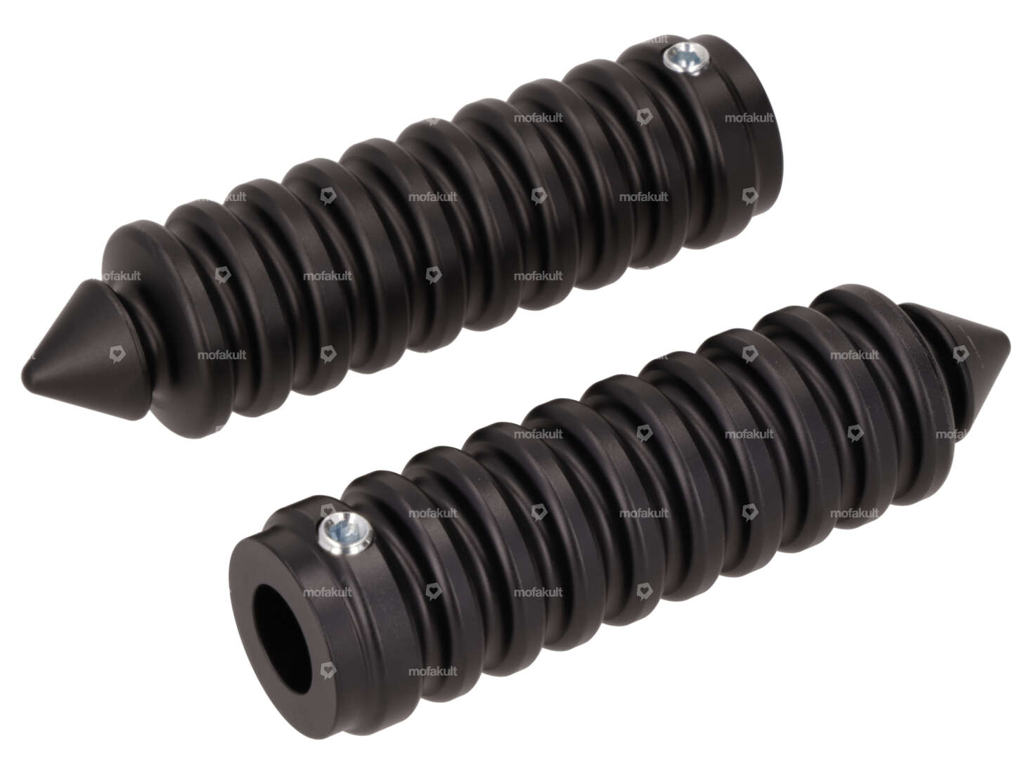 66HEROES Repose-pieds rainuré pointu noir Carousel Image 1