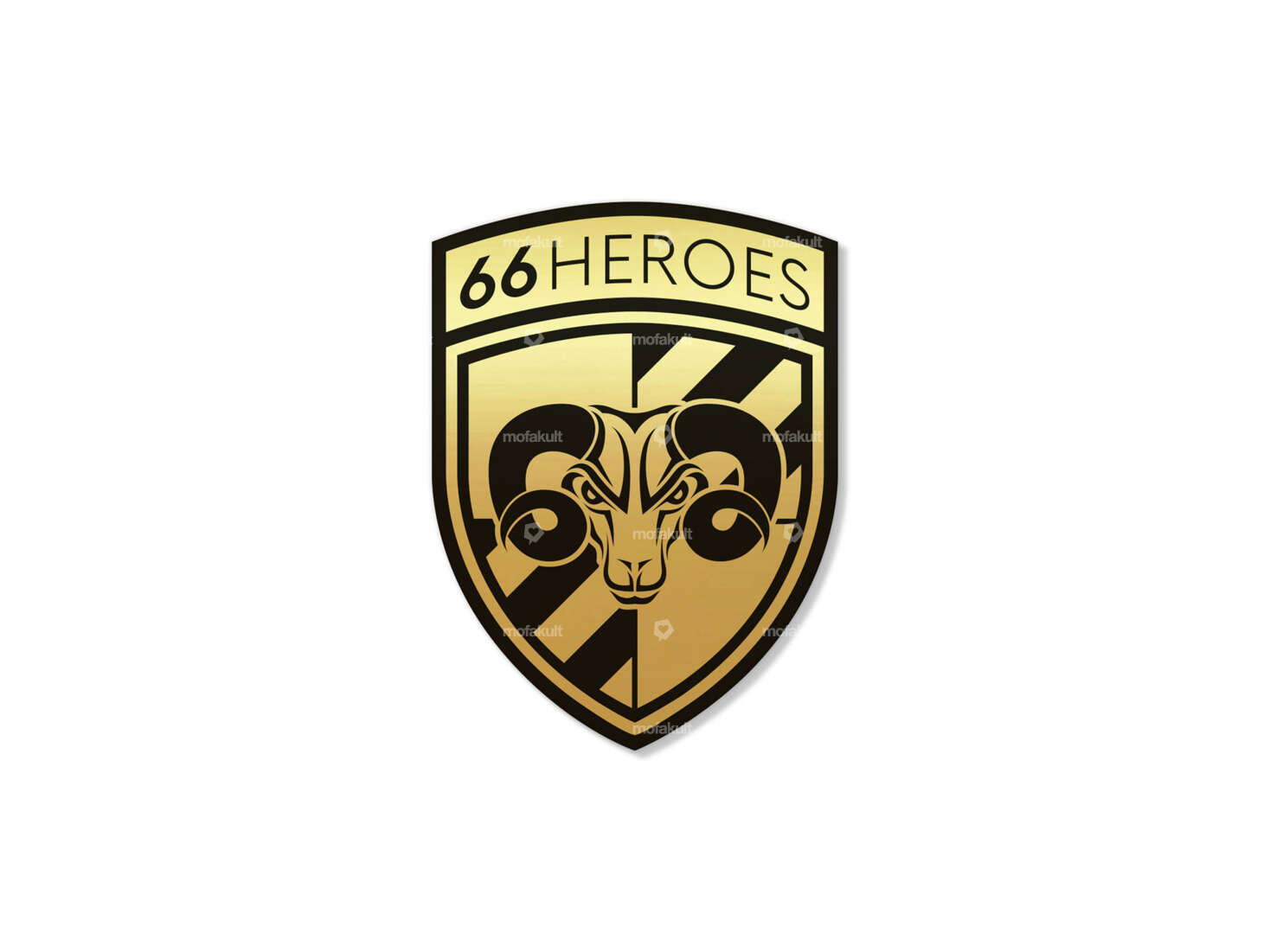 Sticker "66HEROES" 27 x 35 mm gold Carousel Image 1