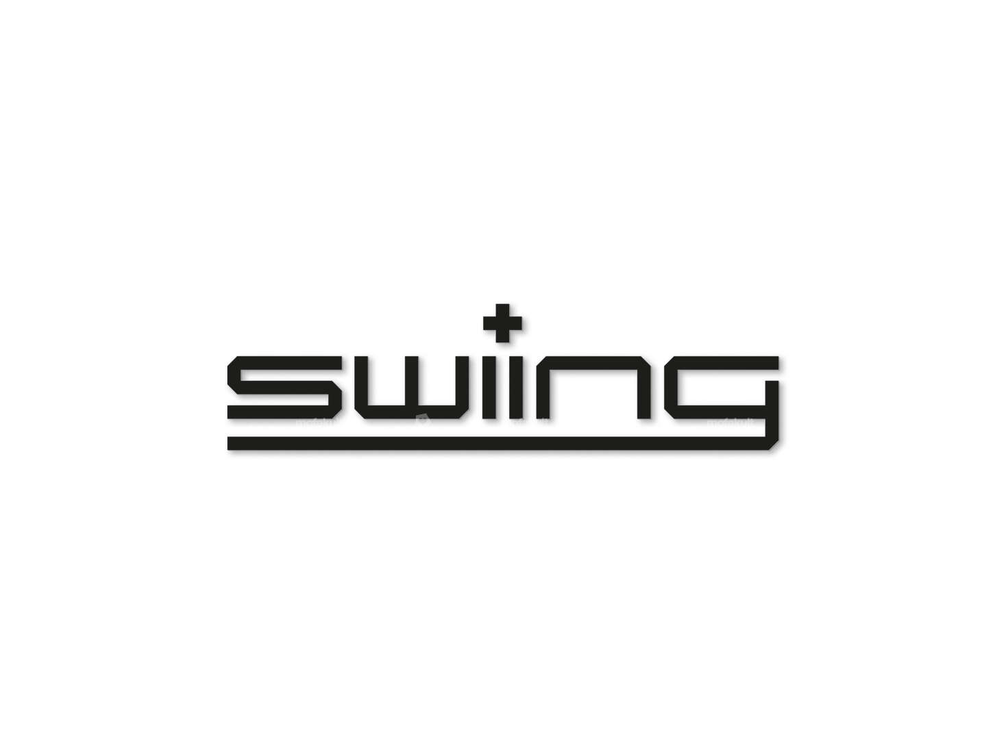 Sticker "swiing" black 80 x 21 mm foil plot Carousel Image 1