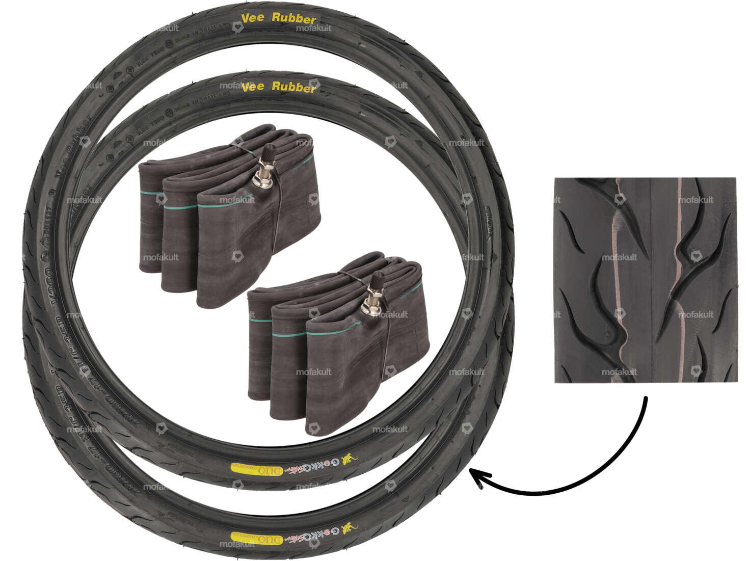 VeeRubber Reifen-Set 2.75 x 17" VRM360 (V360) Semi-Slick Carousel Image 1