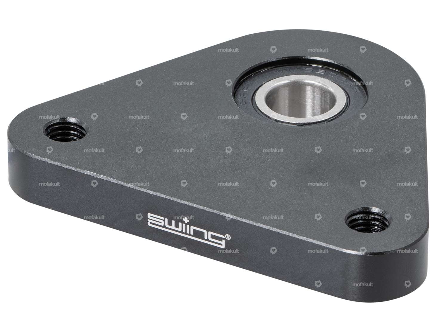 swiing® ingenious triangular bearing plate Racing aluminum black | Piaggio Ciao, SI, Bravo Carousel Image 2