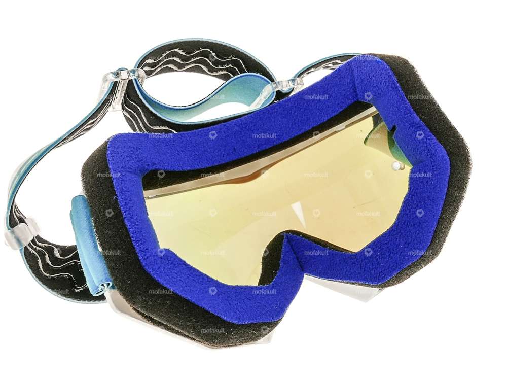 Lunettes ProGrip MX 3201 Raceline blanc bleu miroité Carousel Image 3