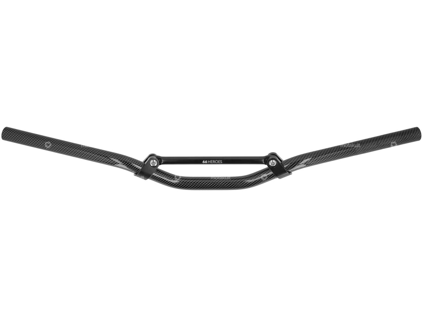 66HEROES Guidon de course plaque de fourche 7 cm alu carbone brillant Carousel Image 1