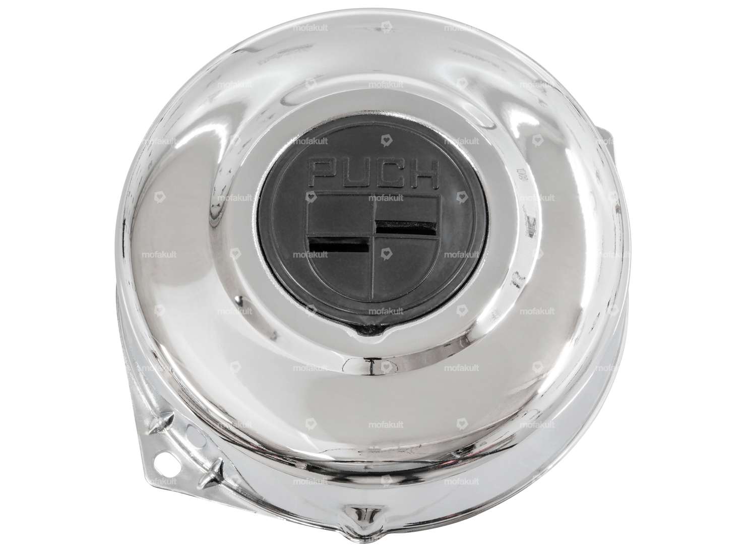 GPO ignition cover chrome "Puch" emblem black | Puch Carousel Image 1