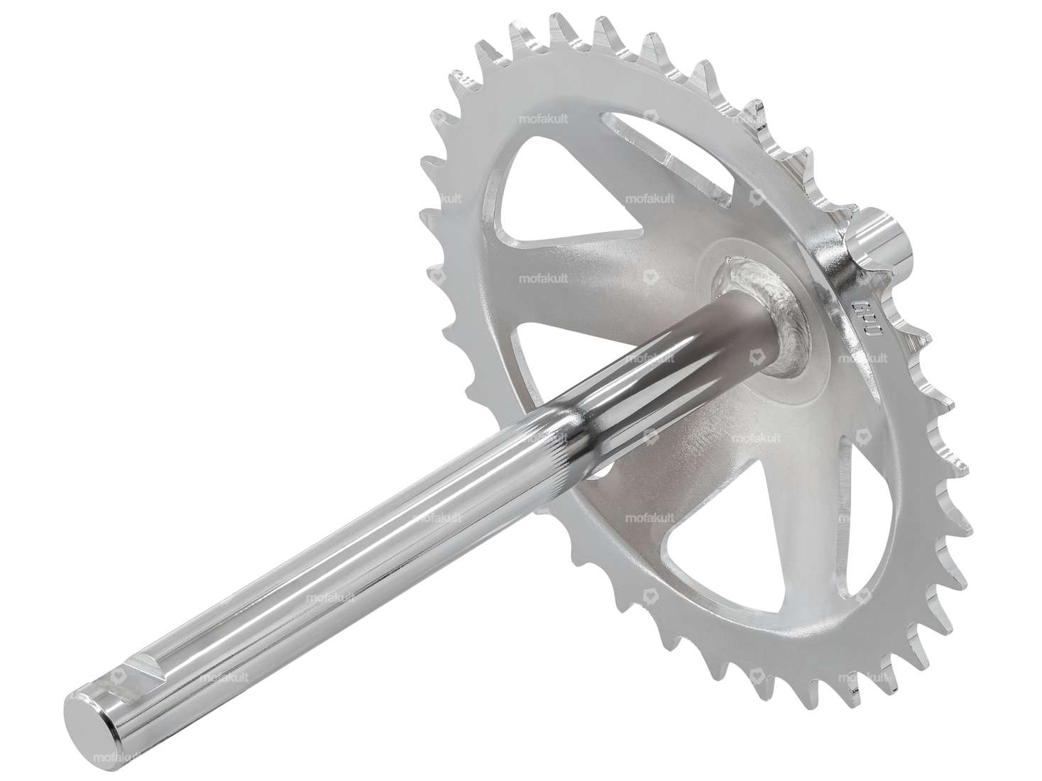 GPO Tretachse mit Kranz 34 Zähne Chrom | Puch X30 Velux Carousel Image 2