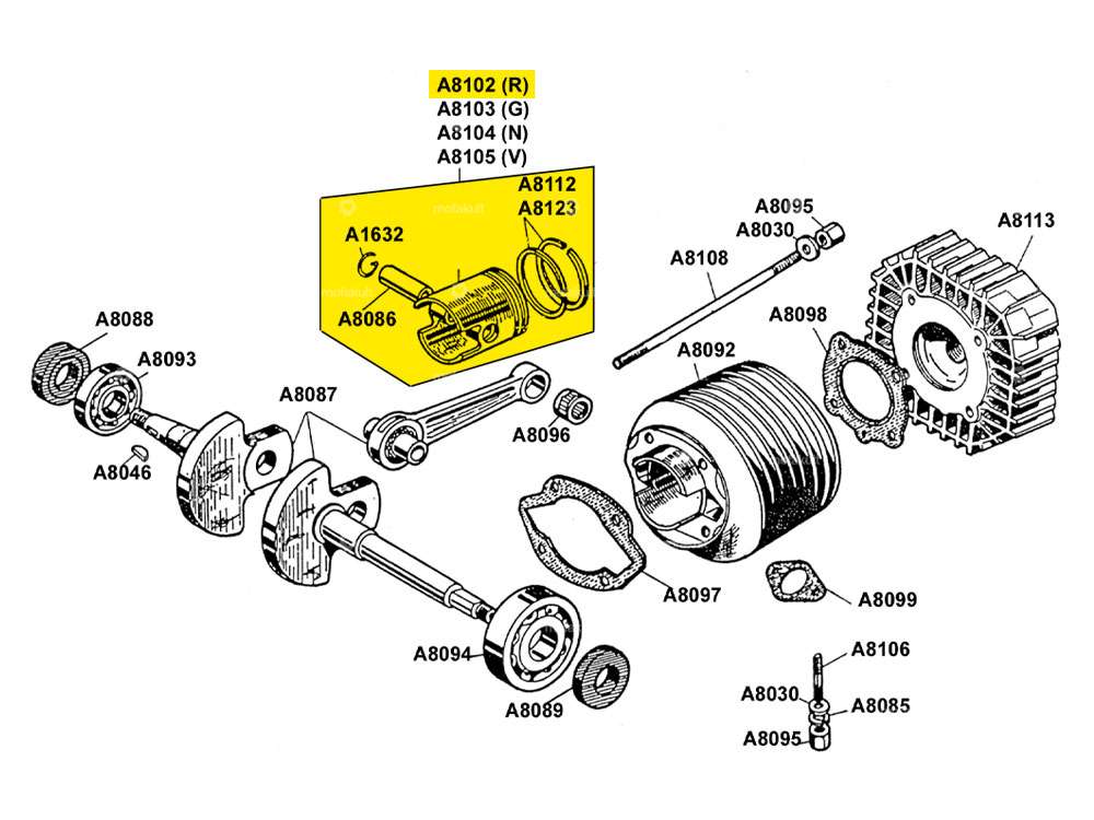 Meteor Kolben 40 mm «R» (A8102) | Beta 521 & 512 Carousel Image 2