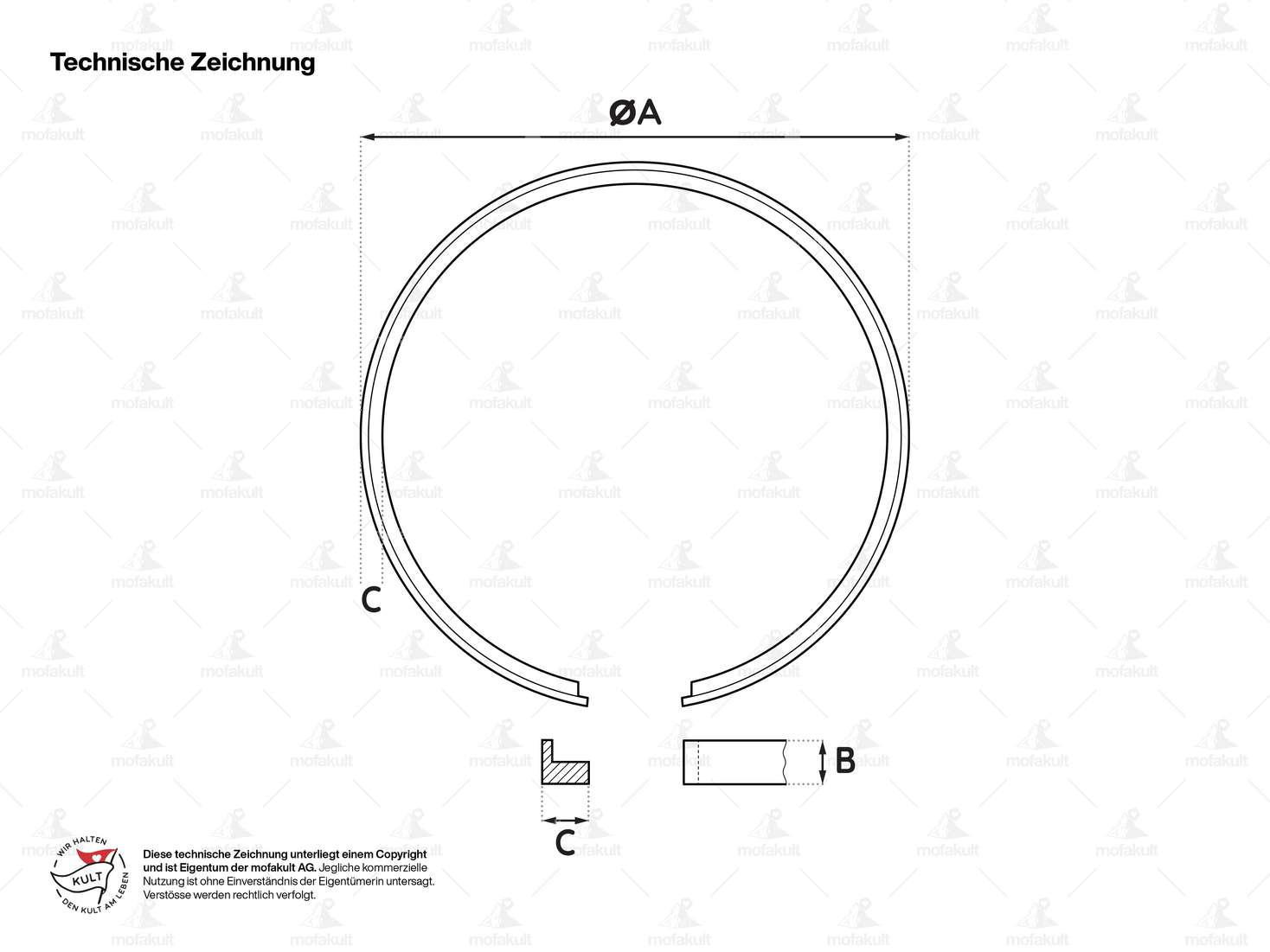 Meteor L-Kolbenring 42.5 x 2 mm (IS) Carousel Image 4