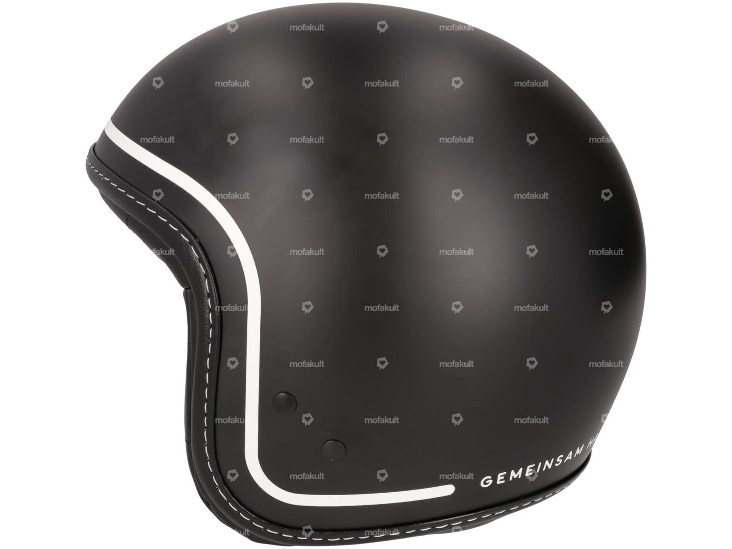 Mofakultwear Casque jet "Kult Line" noir Carousel Image 2