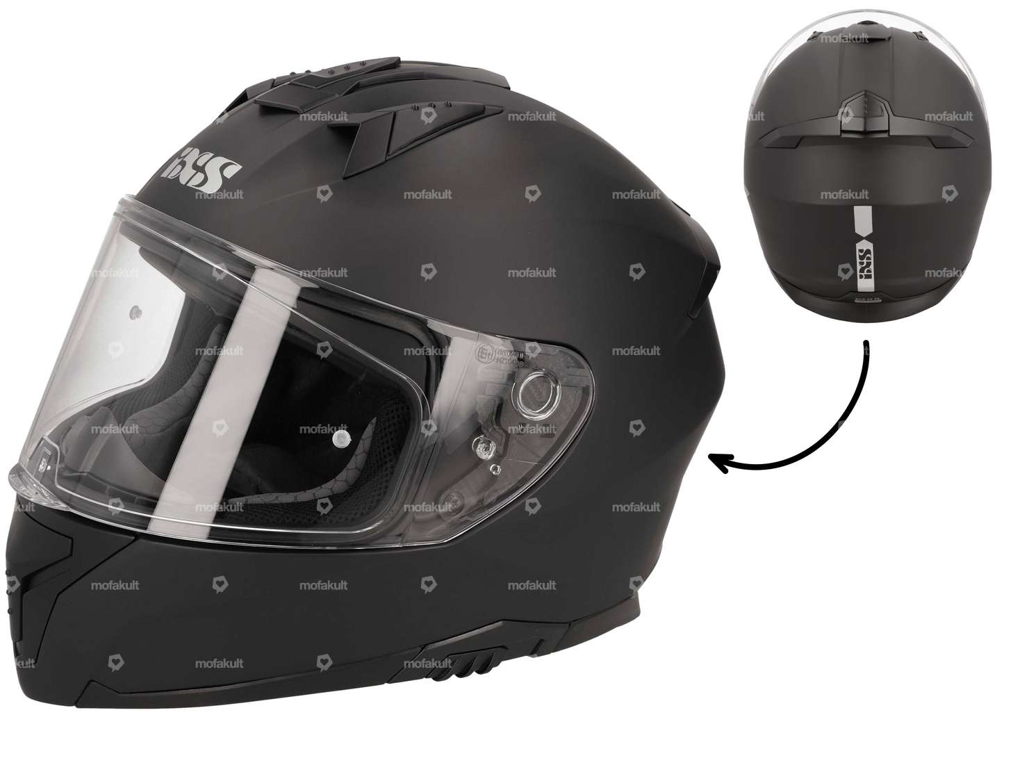 IXS Integral-Helm «zweisiebzehn» schwarz matt (S-L) Carousel Image 1